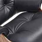 Mid-century Modern PU High-back Swivel Lounge Chair with Ottoman for Living Room and Bedroom