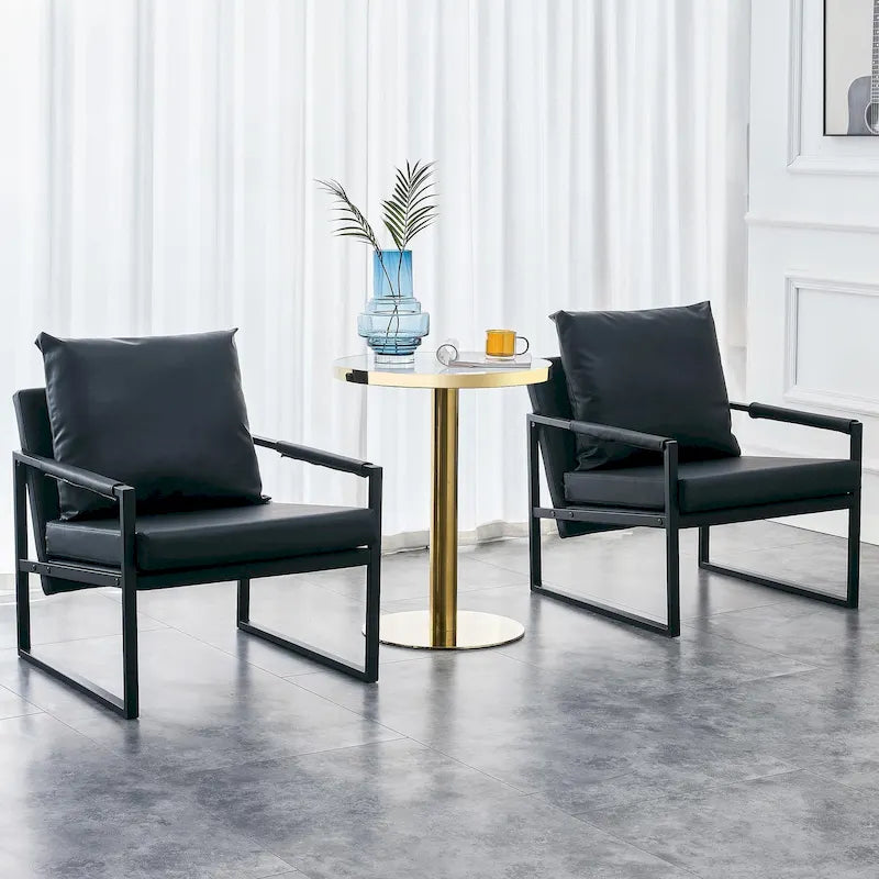 Juego de 2 sillones decorativos modernos de terciopelo con brazos tipo hamaca de lino Ouyessir