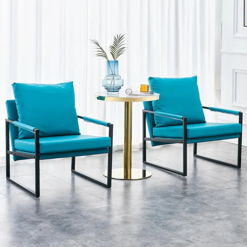 Juego de 2 sillones decorativos modernos de terciopelo con brazos tipo hamaca de lino Ouyessir