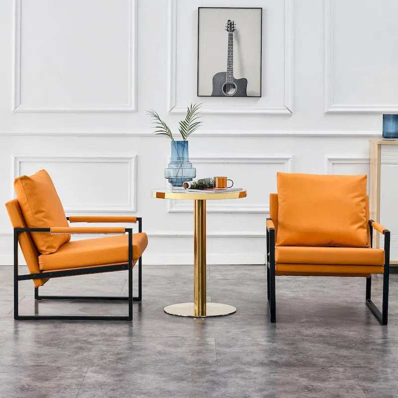 Juego de 2 sillones decorativos modernos de terciopelo con brazos tipo hamaca de lino Ouyessir
