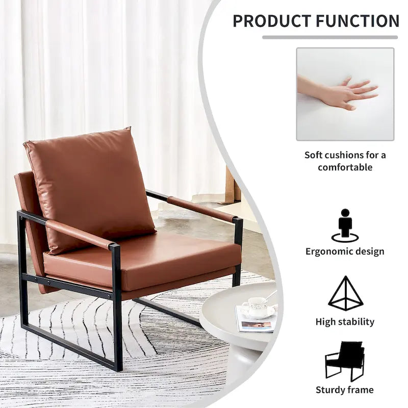 Ouyessir Set of 2 Modern Velvet Accent Chair Linen Sling ArmChair