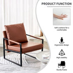 Ouyessir Set of 2 Modern Velvet Accent Chair Linen Sling ArmChair
