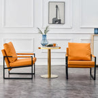 Ouyessir Set of 2 Modern Velvet Accent Chair Linen Sling ArmChair