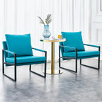 Ouyessir Set of 2 Modern Velvet Accent Chair Linen Sling ArmChair