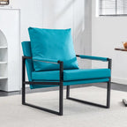 Ouyessir Set of 2 Modern Velvet Accent Chair Linen Sling ArmChair