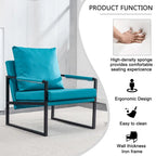 Ouyessir Set of 2 Modern Velvet Accent Chair Linen Sling ArmChair