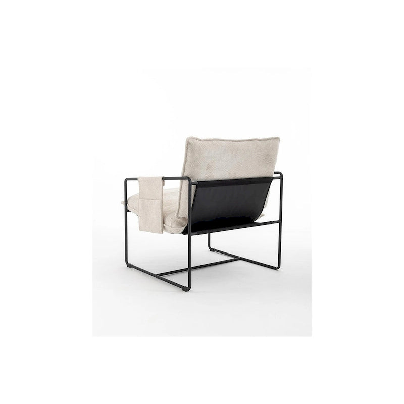 Ouyessir Set of 2 Modern Velvet Accent Chair Linen Sling ArmChair