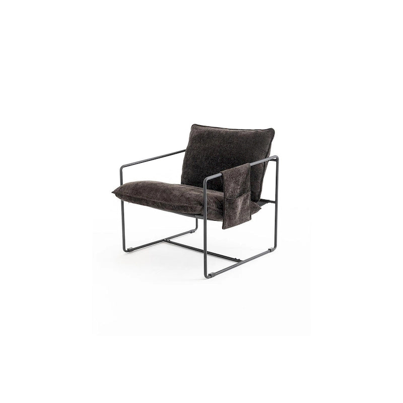 Ouyessir Set of 2 Modern Velvet Accent Chair Linen Sling ArmChair