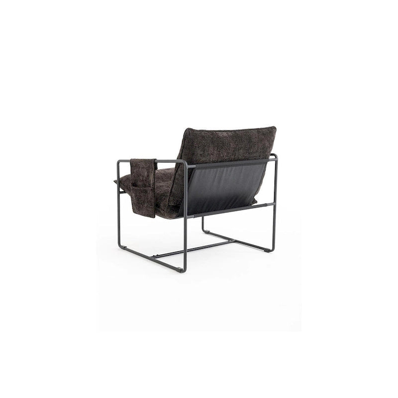 Ouyessir Set of 2 Modern Velvet Accent Chair Linen Sling ArmChair