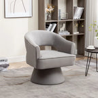 SEYNAR Modren Velvet Living Room Swivel Arm Barrel Chair with Tufted Back