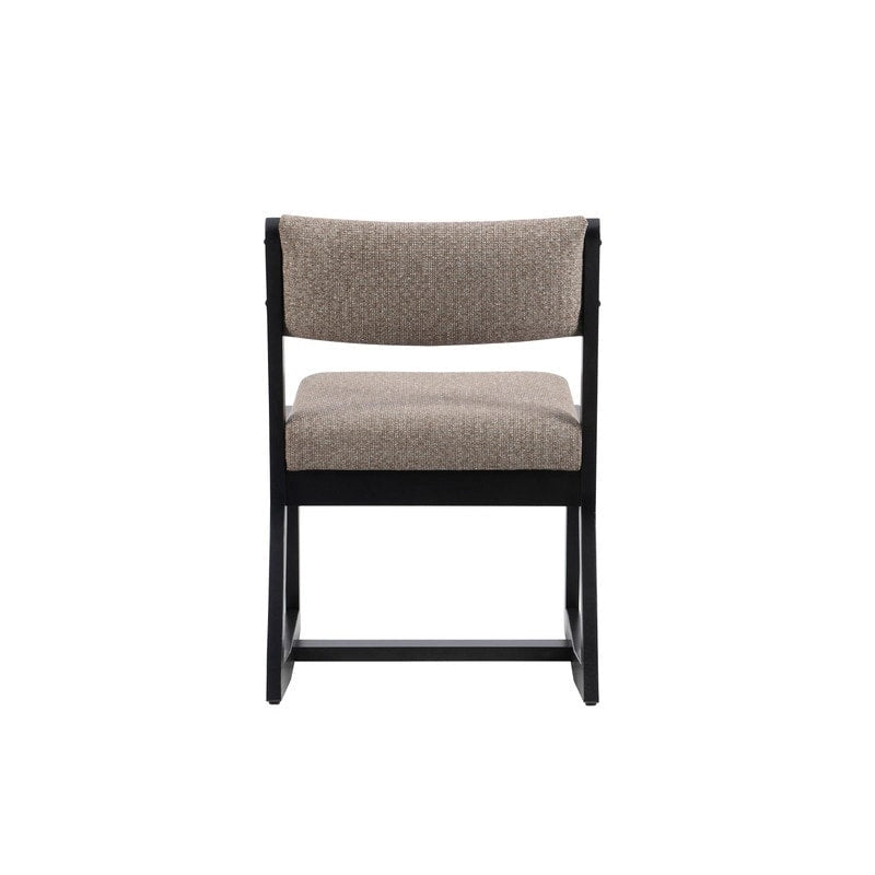 Clyde accentfauteuil van massief hout met zwarte sledebasis