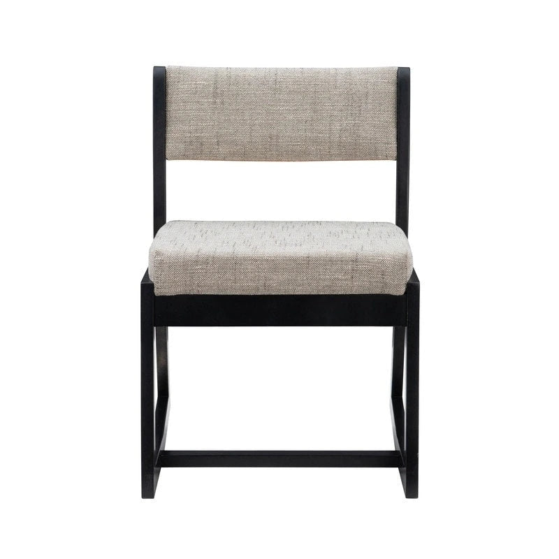 Clyde accentfauteuil van massief hout met zwarte sledebasis