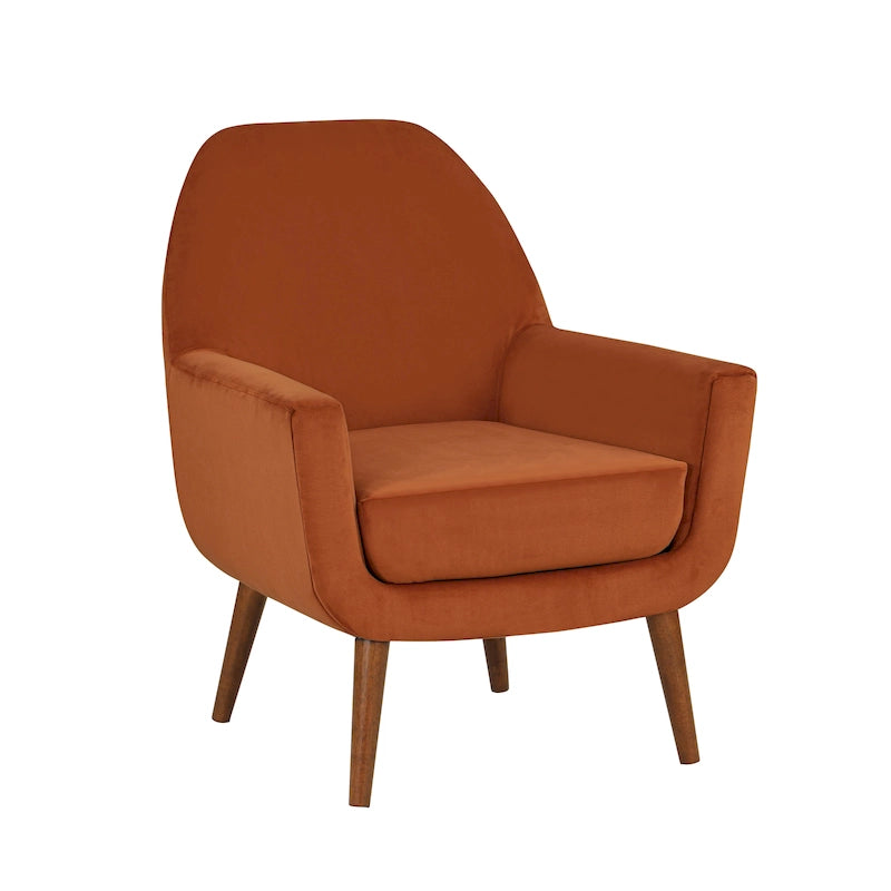 Sillón con brazos de terciopelo de mediados de siglo