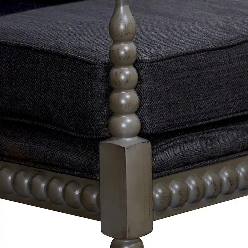 Stoffen armstoel met spijlen