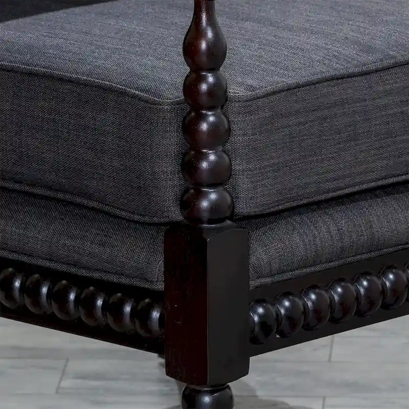 Stoffen armstoel met spijlen