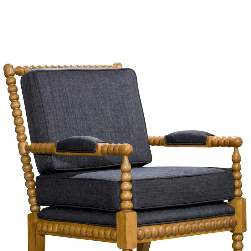 Stoffen armstoel met spijlen