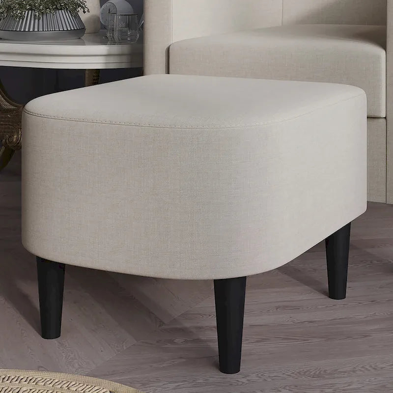 Eigentijdse met linnen beklede accentstoel met voetenbank van CraftPorch