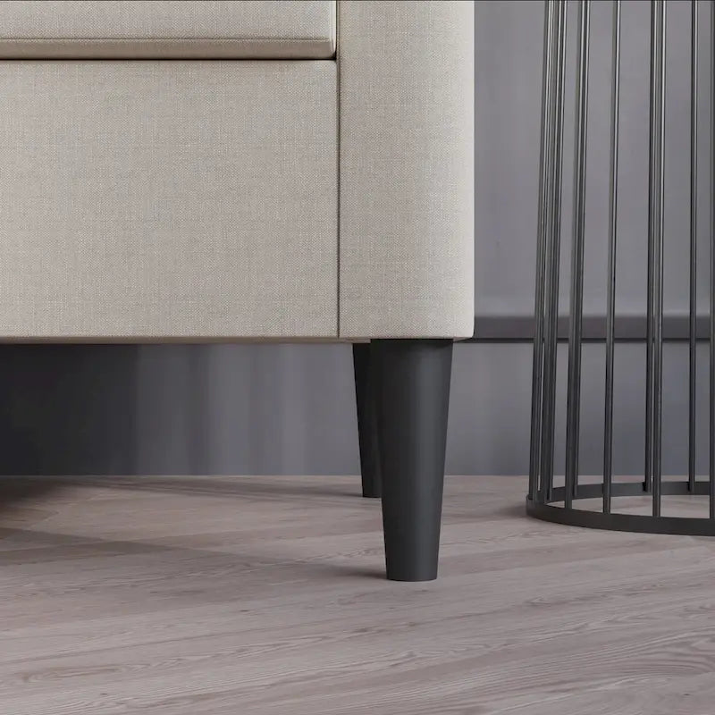 Eigentijdse met linnen beklede accentstoel met voetenbank van CraftPorch