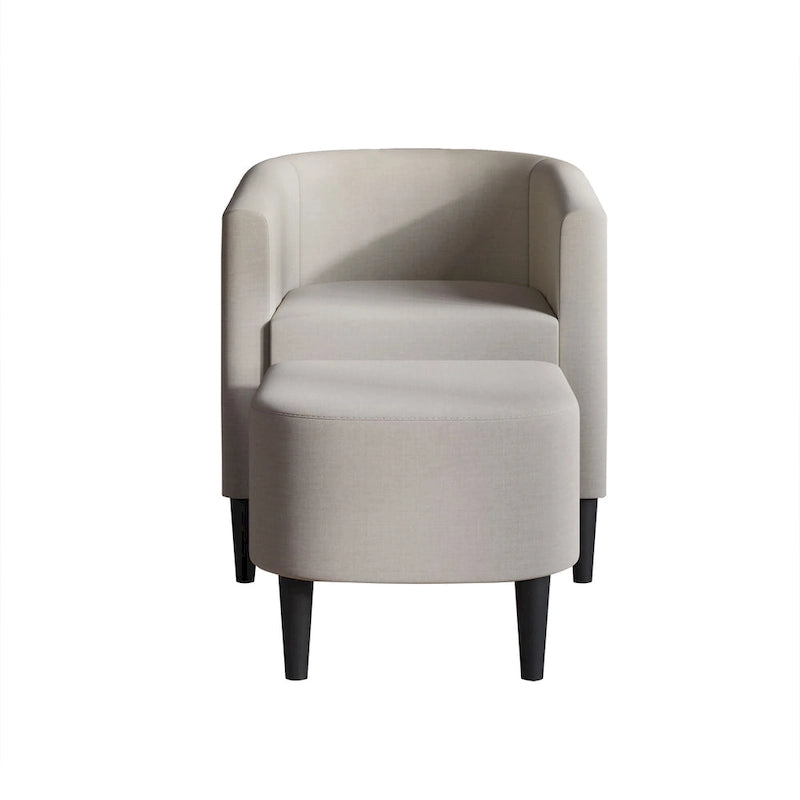 Eigentijdse met linnen beklede accentstoel met voetenbank van CraftPorch