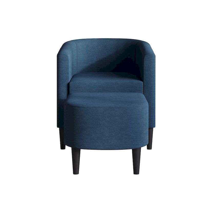 Eigentijdse met linnen beklede accentstoel met voetenbank van CraftPorch