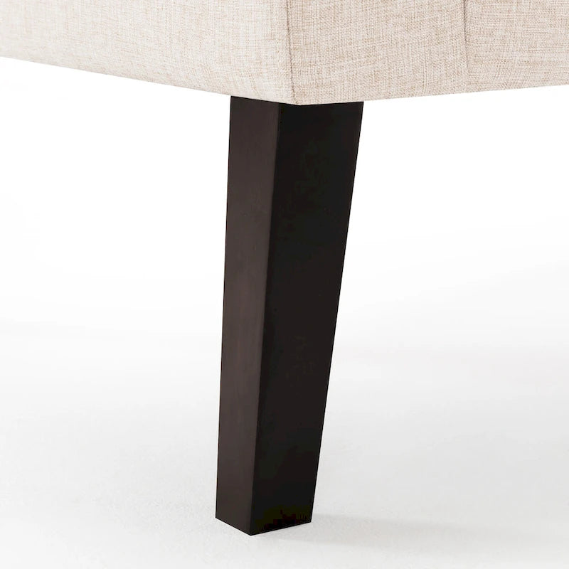 LUE BONA Leinenstuhl mit Walnussbeinen im modernen Mid-Century-Stil, mit Knopfheftung (2er-Set) – 33.86 H X 27.95 W X 29.53 D