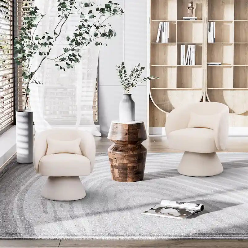 Sillones tipo barril modernos giratorios de 360 grados Ouyessir  para acurrucarse