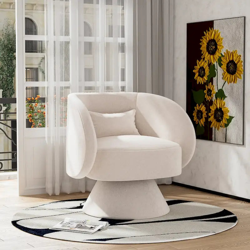 Sillones tipo barril modernos giratorios de 360 grados Ouyessir  para acurrucarse
