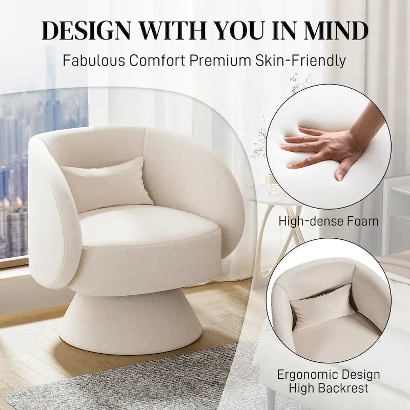 Sillones tipo barril modernos giratorios de 360 grados Ouyessir  para acurrucarse