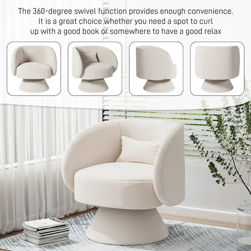 Sillones tipo barril modernos giratorios de 360 grados Ouyessir  para acurrucarse