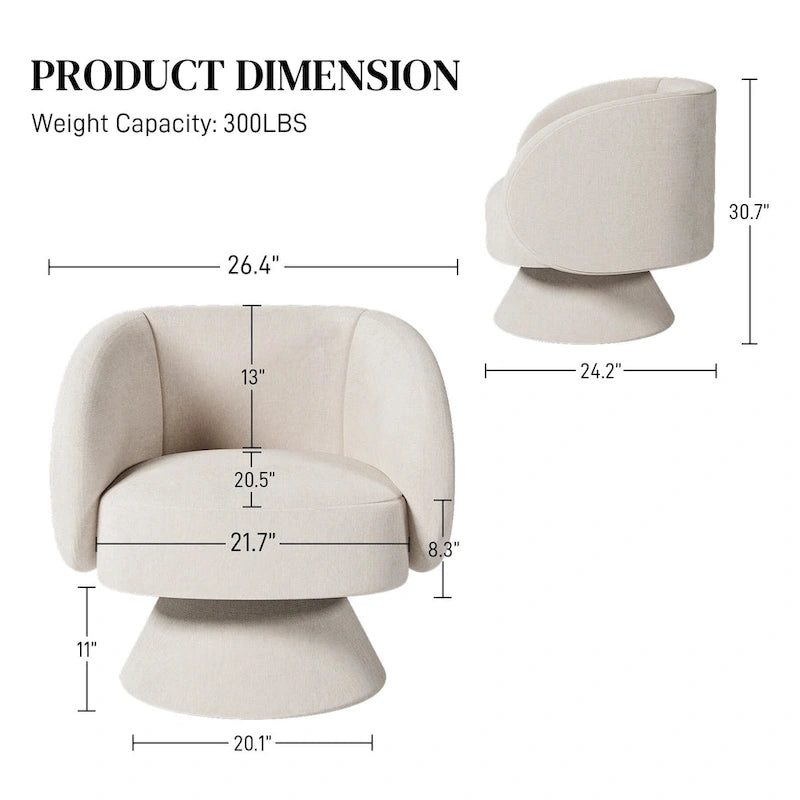Sillones tipo barril modernos giratorios de 360 grados Ouyessir  para acurrucarse