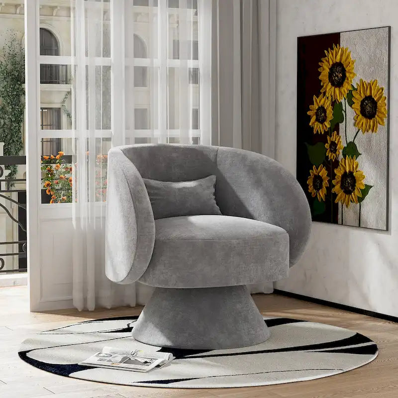 Sillones tipo barril modernos giratorios de 360 grados Ouyessir  para acurrucarse
