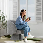 Sillones tipo barril modernos giratorios de 360 grados Ouyessir  para acurrucarse