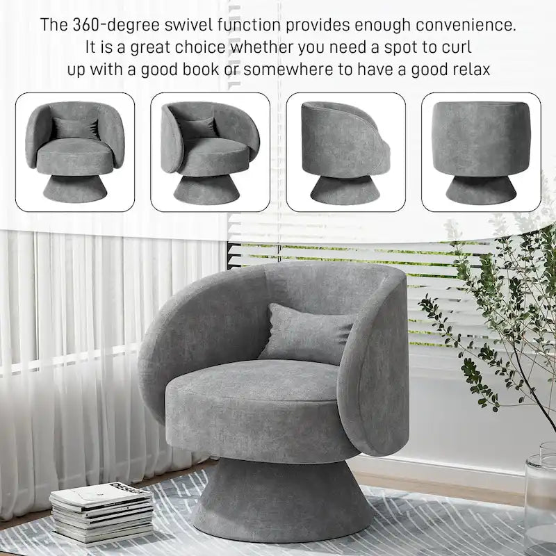 Sillones tipo barril modernos giratorios de 360 grados Ouyessir  para acurrucarse