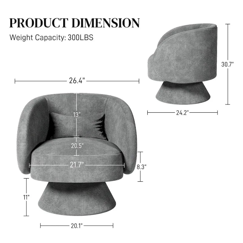 Sillones tipo barril modernos giratorios de 360 grados Ouyessir  para acurrucarse