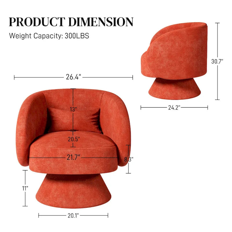 Sillones tipo barril modernos giratorios de 360 grados Ouyessir  para acurrucarse