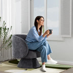 Sillones tipo barril modernos giratorios de 360 grados Ouyessir  para acurrucarse
