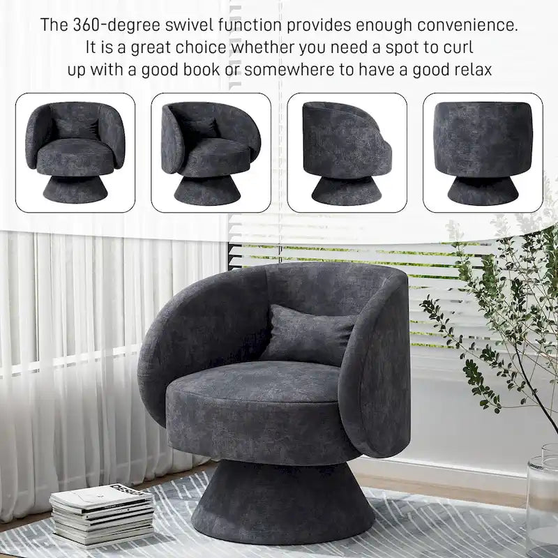 Sillones tipo barril modernos giratorios de 360 grados Ouyessir  para acurrucarse