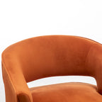SEYNAR Modern Velvet Accent Arm Vanity Chair with Wingback and Gold Legs for Living Room