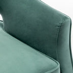 SEYNAR Modern Velvet Accent Arm Vanity Chair with Wingback and Gold Legs for Living Room