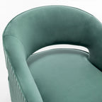 SEYNAR Modern Velvet Accent Arm Vanity Chair with Wingback and Gold Legs for Living Room