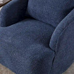Boucle Fabric Upholstered Swivel Barrel Armchair With Pillow
