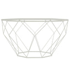 Malibu 29 Modern Octagon Center Coffee Table with Tempered Glass Table top & Sturdy Metal Geometric Base for Living Room Office