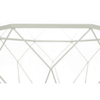 Malibu 29 Modern Octagon Center Coffee Table with Tempered Glass Table top & Sturdy Metal Geometric Base for Living Room Office
