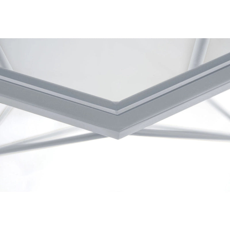 Malibu 29 Modern Octagon Center Coffee Table with Tempered Glass Table top & Sturdy Metal Geometric Base for Living Room Office