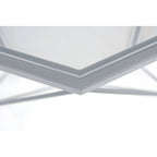 Malibu 29 Modern Octagon Center Coffee Table with Tempered Glass Table top & Sturdy Metal Geometric Base for Living Room Office