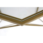 Malibu 29 Modern Octagon Center Coffee Table with Tempered Glass Table top & Sturdy Metal Geometric Base for Living Room Office