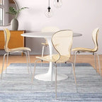 Stackable Plastic Dining Chair with Chrome Legs Set of 4 Transparent Accent Side Chair for Indoor and Outdoor