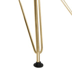Cresco Kunststoff-Esszimmerstuhl mit Seitenlehne und Eiffel-Gestell in Gold, 2er-Set von LeisureMod