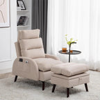 Sillón decorativo tipo lounge HOMYKA con respaldo ajustable y otomana de almacenamiento