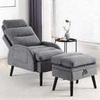 Sillón decorativo tipo lounge HOMYKA con respaldo ajustable y otomana de almacenamiento